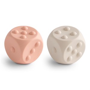 Mushie Dice Press Toy - Blush/Shifting Sands