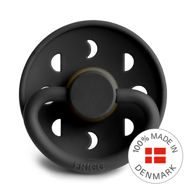 FRIGG Moon - Round Latex Pacifier - Jet Black