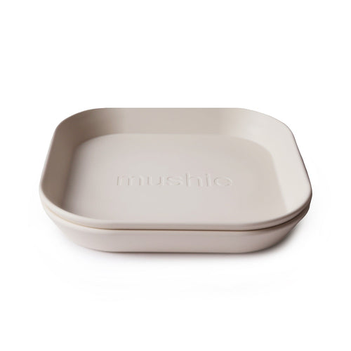 Mushie Plate Square (2 Pack) - Ivory
