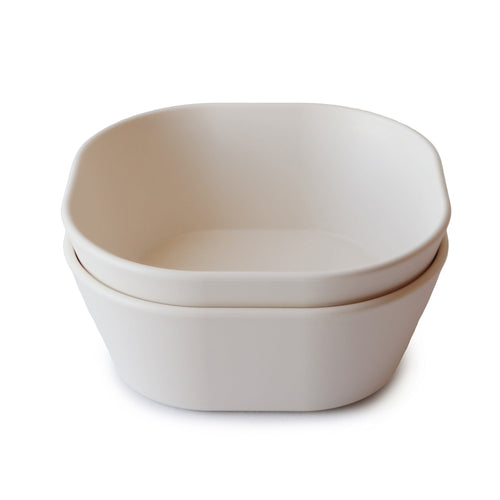 Mushie Bowl Square (2 Pack) - Ivory