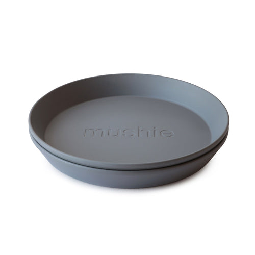 Mushie Plate Round (2 Pack) - Smoke